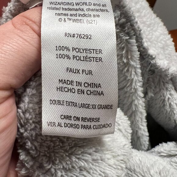 Harry Potter Wizarding World Oversize Hoodie Sherpa Fleece Gray Women's size XXL - Picture 6 of 8